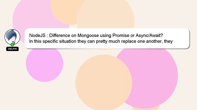 NodeJS : Difference on Mongoose using Promise or Async/Await? смотреть онлайн