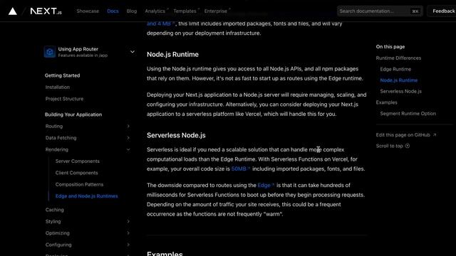 NEXT.JS App Router Official DOCS: Rendering - Edge and Node.js Runtimes смотреть онлайн