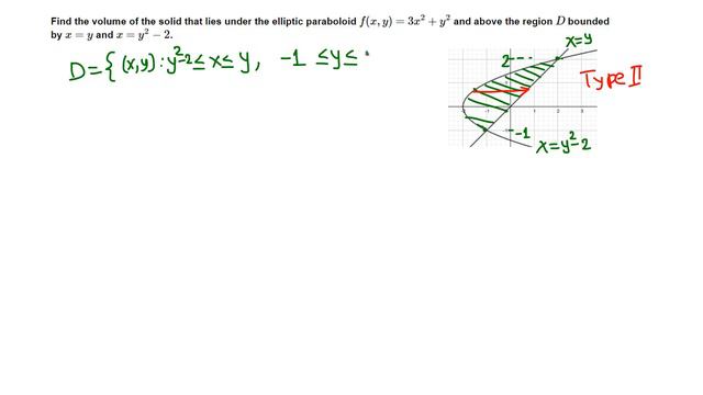 Calc III: Double Integral over general region (Type II) example 4/4 смотреть онлайн