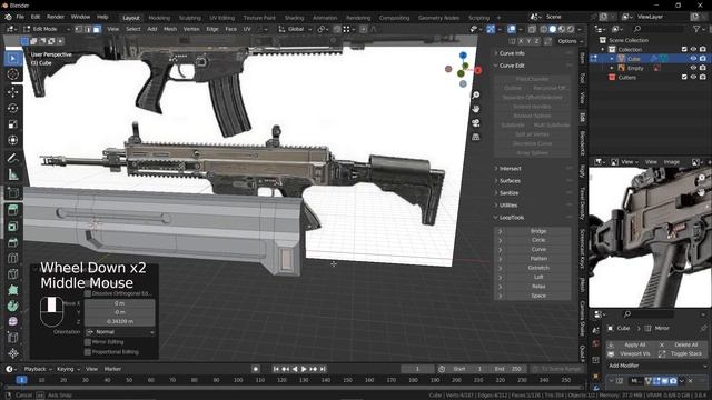 Gameready оружие в Blender урок 1