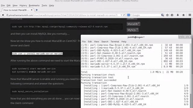 How to install MariaDB on CentOS7 by Johnathan Mark Smith смотреть онлайн