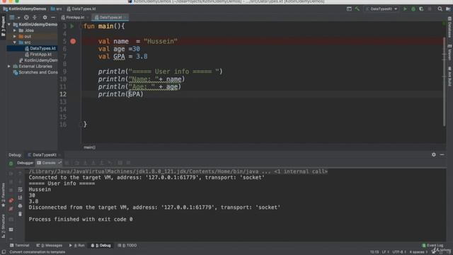 Kotlin: Data Types Define Variables смотреть онлайн