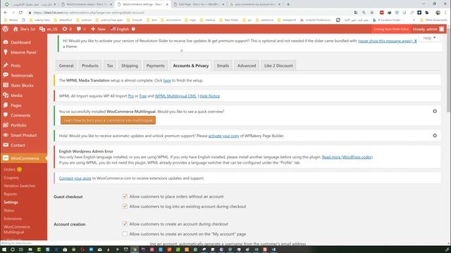 ضبط اعدادات الحساب وشروط الخدمة ودعم خاصية ajax tabs account woocommerce смотреть онлайн