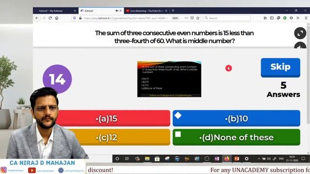 Superr Live MCQ Quiz Maths Stats LR for CA Foundation! #ChallengeYourself смотреть онлайн