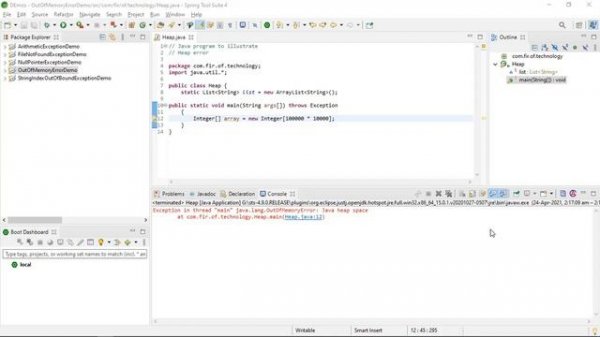 Java Tutorial on java.lang.OutOfMemoryError: Java heap space || Out of Memory Error