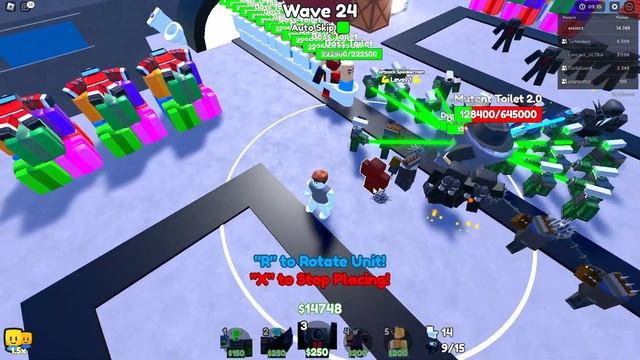 Skibidi toilet 70 (Part 2) Karekterleriyle Hard Mod Challenge ! Toilet Tower Defense - Roblox смотреть онлайн