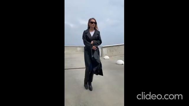 Женский кожаный тренч