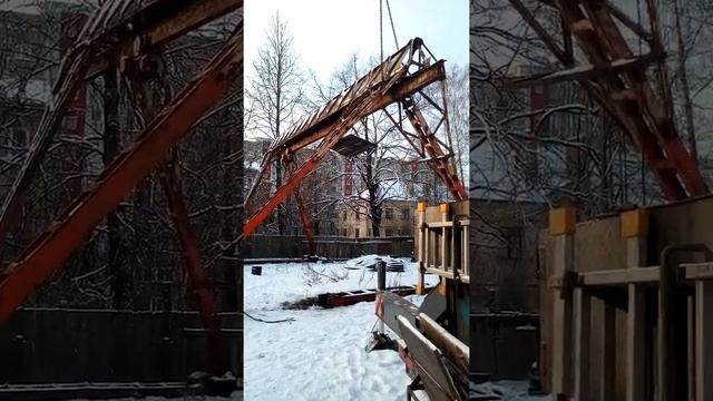 Демонтаж козлового крана смотреть онлайн