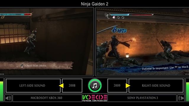 Ninja Gaiden 2 (Xbox 360 vs PlayStation 3) Side by Side Comparison | VCDECIDE смотреть онлайн