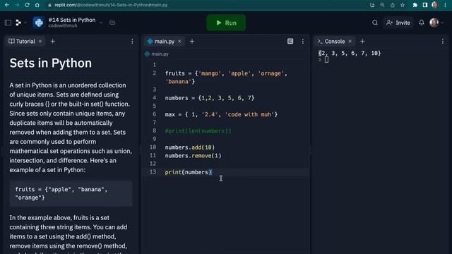 Python Sets | Python Course For beginners 2023 - #14 смотреть онлайн