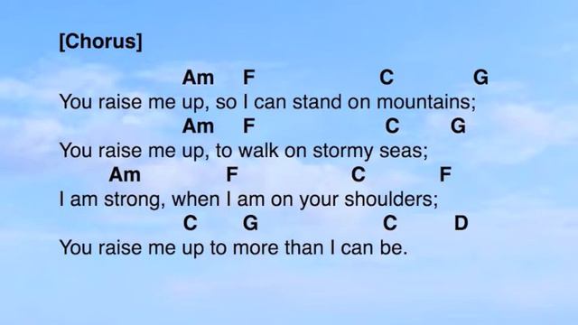 You Raise Me Up Ukulele Play Along - Key of C (Raise Key by using Capo) смотреть онлайн