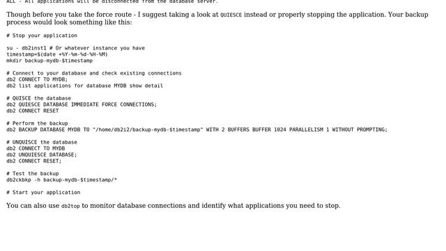 IBM DB2 9.7, force all connections of a specific database (4 Solutions!!) смотреть онлайн