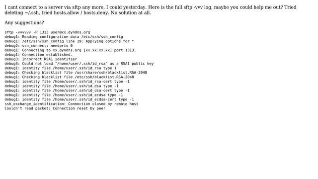 SFTP via Terminal Error смотреть онлайн