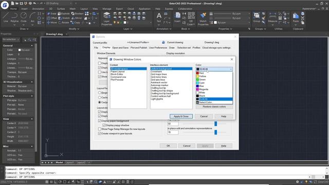 GstarCAD How To Change Background Color Tutorial смотреть онлайн