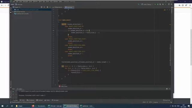Делаем игру Змейка на C++ (часть 1) смотреть онлайн