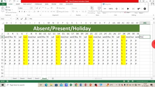 How to make Attendance sheet in Microsoft Excel..?? Excel में Attendance sheet बनाना सीखें (Hindi) смотреть онлайн