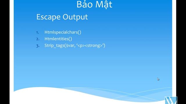 PHP Cơ bản - Bảo mật (1 of 4) bao mat validate input escape output смотреть онлайн