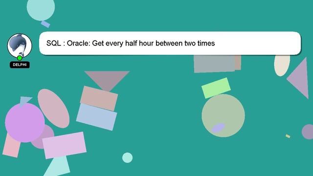 SQL : Oracle: Get every half hour between two times смотреть онлайн