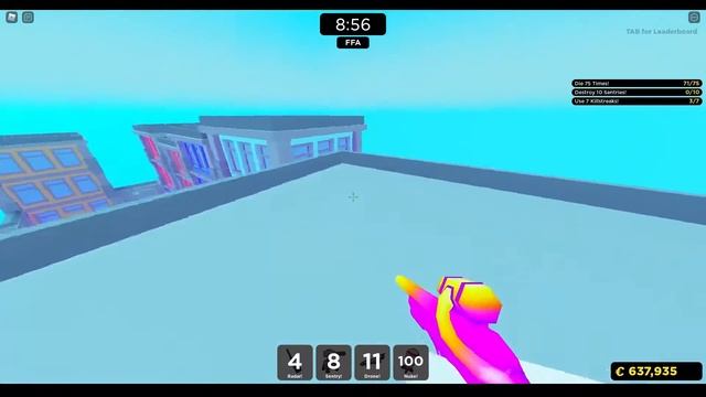 Climbing on the roof on City map (Roblox Big Paintball) смотреть онлайн