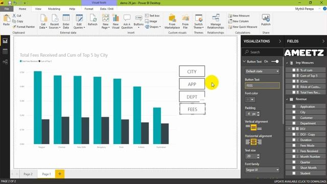 Drill DOWN with Hierarchy in Power BI and using BookMarks смотреть онлайн