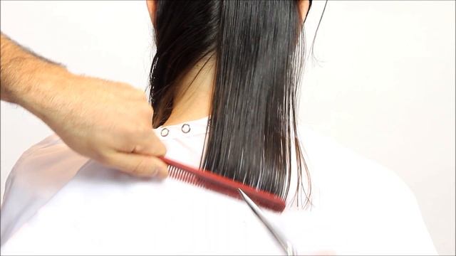 Learn how to cut a beautiful A-line for a long bob hairstyle short Tutorial смотреть онлайн