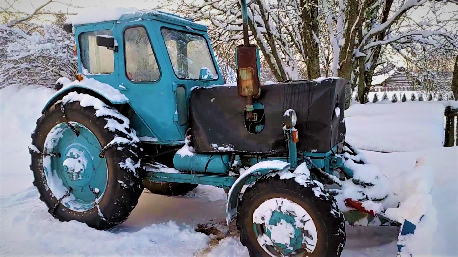 Зимой в деревне! Мтз 52