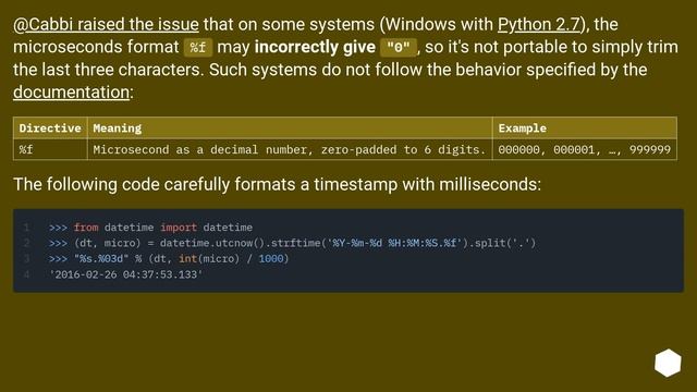 Format a datetime into a string with milliseconds смотреть онлайн