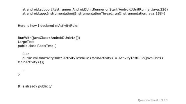 Android : Kotlin and new ActivityTestRule : The @Rule must be public смотреть онлайн