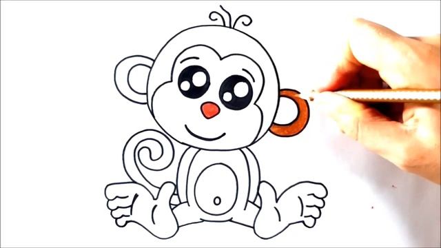 HOW TO DRAW A MONKEY EASY STEP BY STEP - DRAWING MONKEY смотреть онлайн