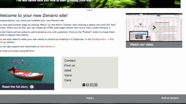 Zenario CMS: Menu navigation quick-start guide смотреть онлайн