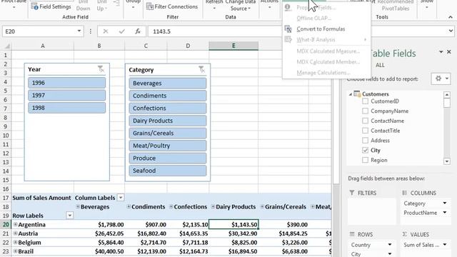 Excel 2013 Use OLAP Calculated Members and Measures смотреть онлайн