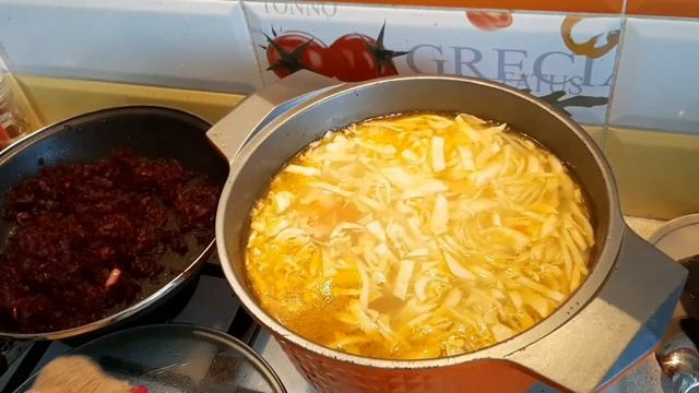 БОРЩ БЕЗ МЯСА ЗА 46 МИНУТ! Как готовить быстрый вкусный красный борщ. смотреть онлайн