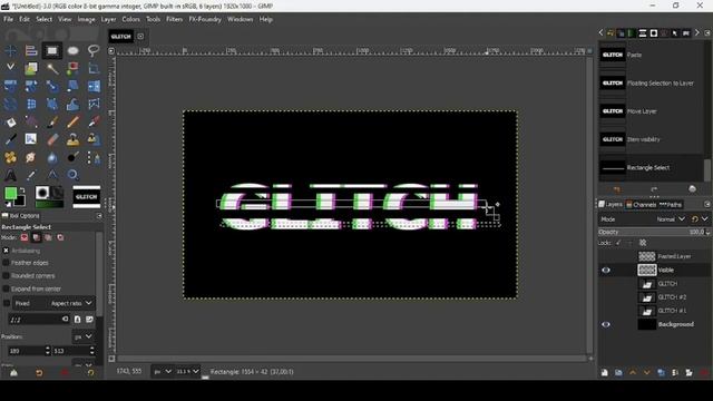 Glitch Text Effect In GIMP