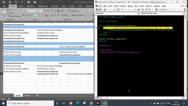 Delete Empty Rows in Excel - VBA смотреть онлайн