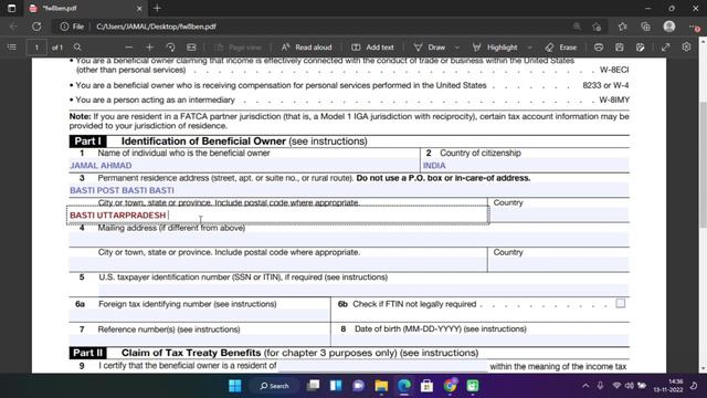 how to fill tax form W-8BEN for facebook page 2023 | fb tax form | fb page tax form kaise bhare смотреть онлайн
