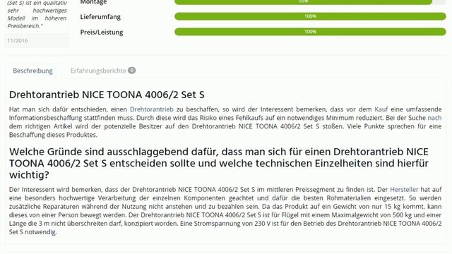 Drehtorantrieb NICE TOONA 40062 Set S | Tipps und Preisvergleich смотреть онлайн