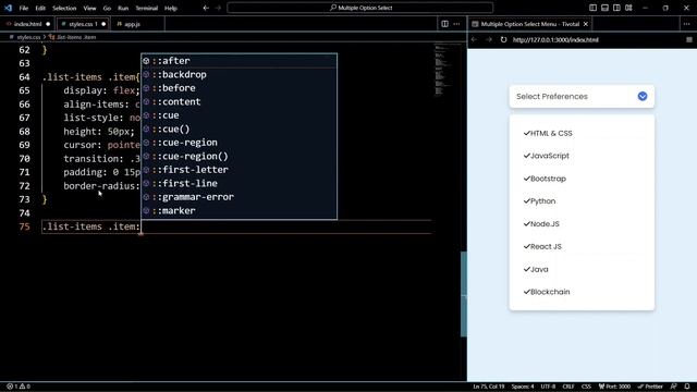 Multiple Options Select Menu in HTML CSS & JavaScript смотреть онлайн