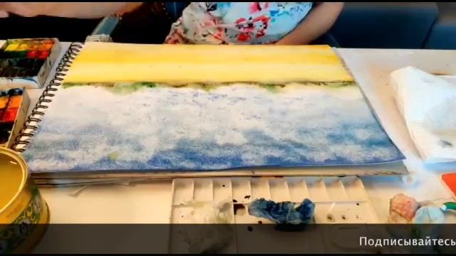 Акварель. Облака и перспектива от художницы из Парижа Blanxs, как продавать и выставятся в Париже. смотреть онлайн