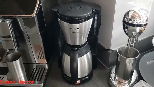 Philips HD7546 / 20 Gaia filter coffee machine with thermo jug, black / metal смотреть онлайн