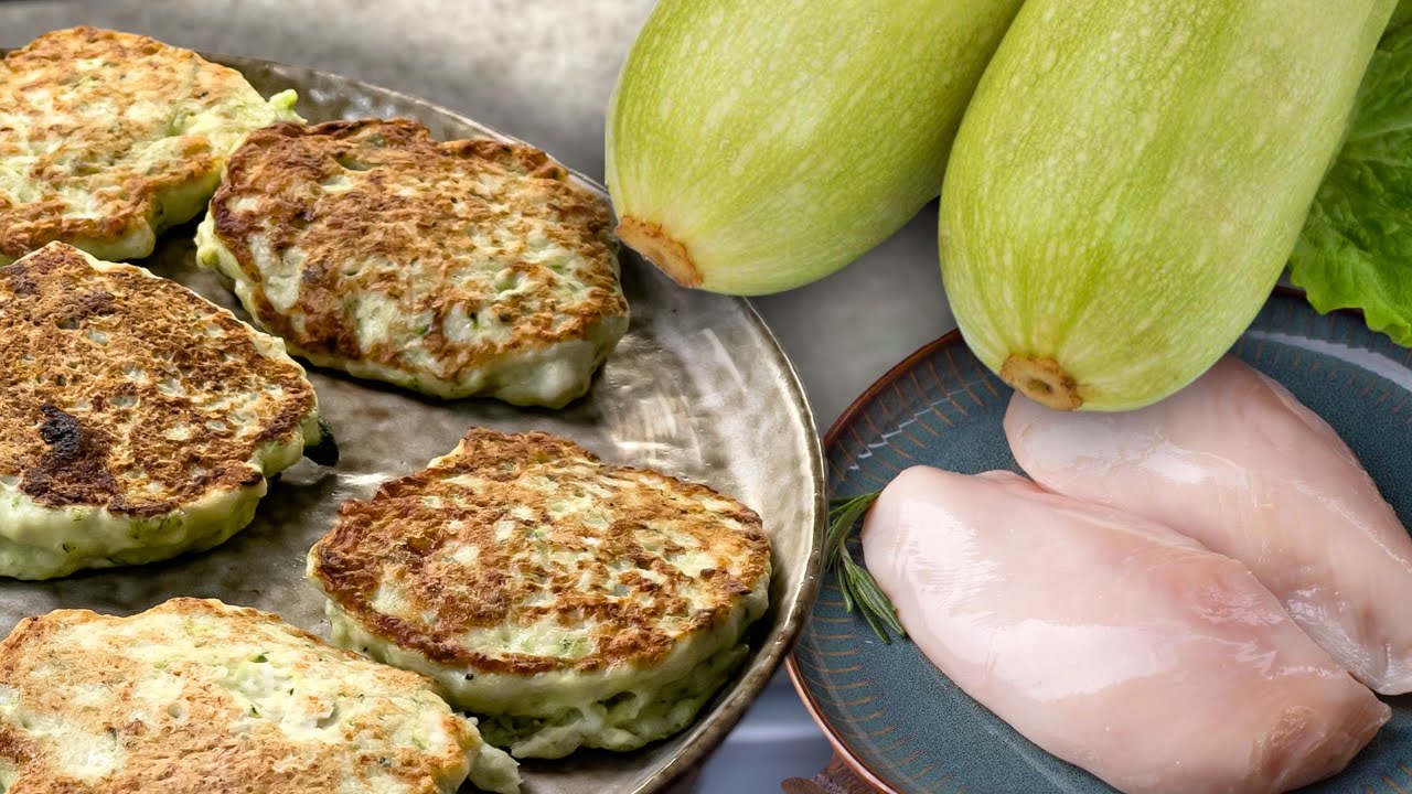 Пока есть кабачки готовлю их без остановки! Получается Супер белковые нежные оладушки!. смотреть онлайн