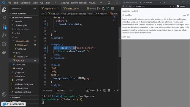 Ширина и высота в TailwindCSS смотреть онлайн