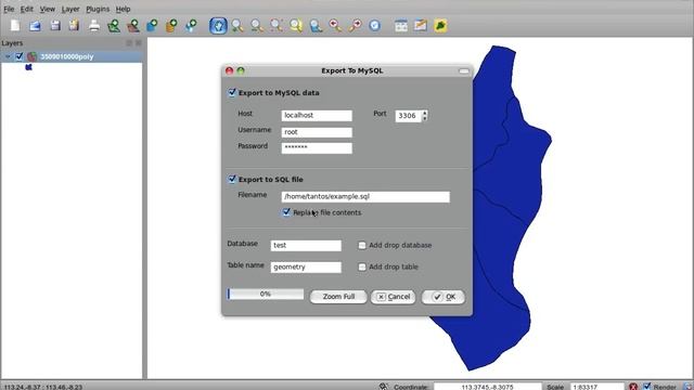 Quantum GIS - Export To MySQL Plugin смотреть онлайн