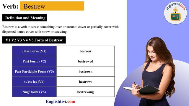 bestrew V1 V2 V3 V4 V5 Base Form, Past Simple, Past Participle Form of bestrew | Englishtivi.com смотреть онлайн