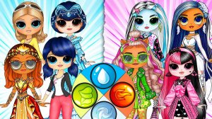 Маринетт Дюпэн-Чэн vs Дракулаура 4 Стихии: Огонь, Вода, Земля и Воздух ☁️ Идеи из бумаги DIY