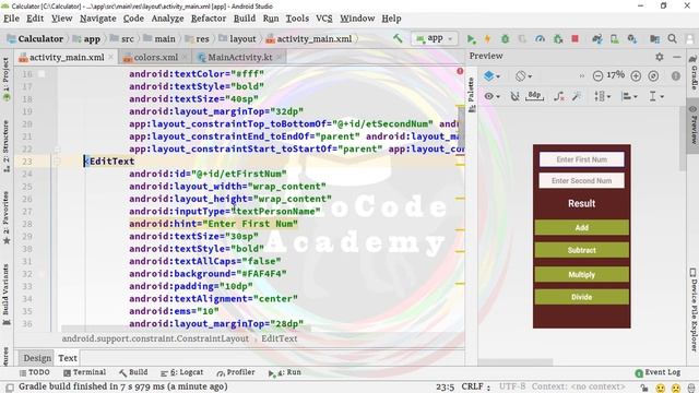 Build Simple Calculator App in Android Through kotlin | Android Turtorial for Beginners смотреть онлайн
