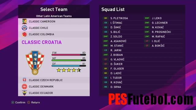 PES 2020 41 Classic National Teams Option File смотреть онлайн