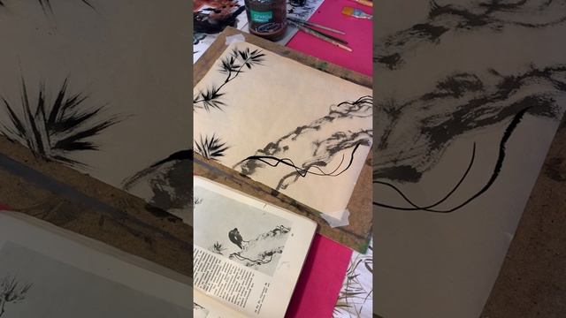 Рисунок тушью в китайской технике. смотреть онлайн