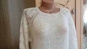 Джемпер спицами регланом сверху/Подробный расчёт петель/