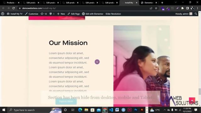 How to hide section in wordPress [Elementor] ! смотреть онлайн