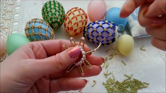 Пасхальные яйца из бисера. Мастер класс/Osterei aus Glasperlen смотреть онлайн